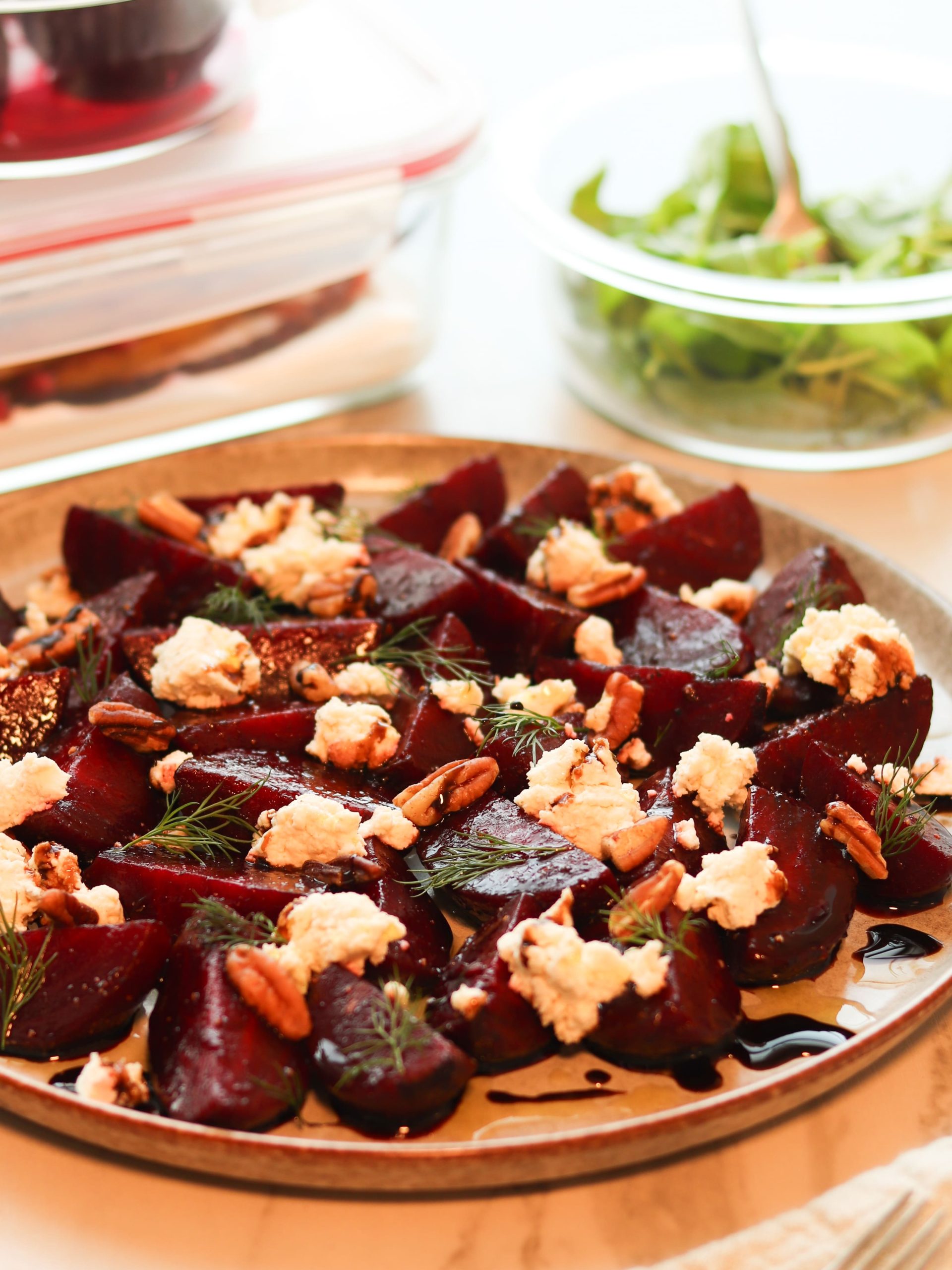 Sweet & Sticky Glazed Beets with Balsamic Reduction and Herbs